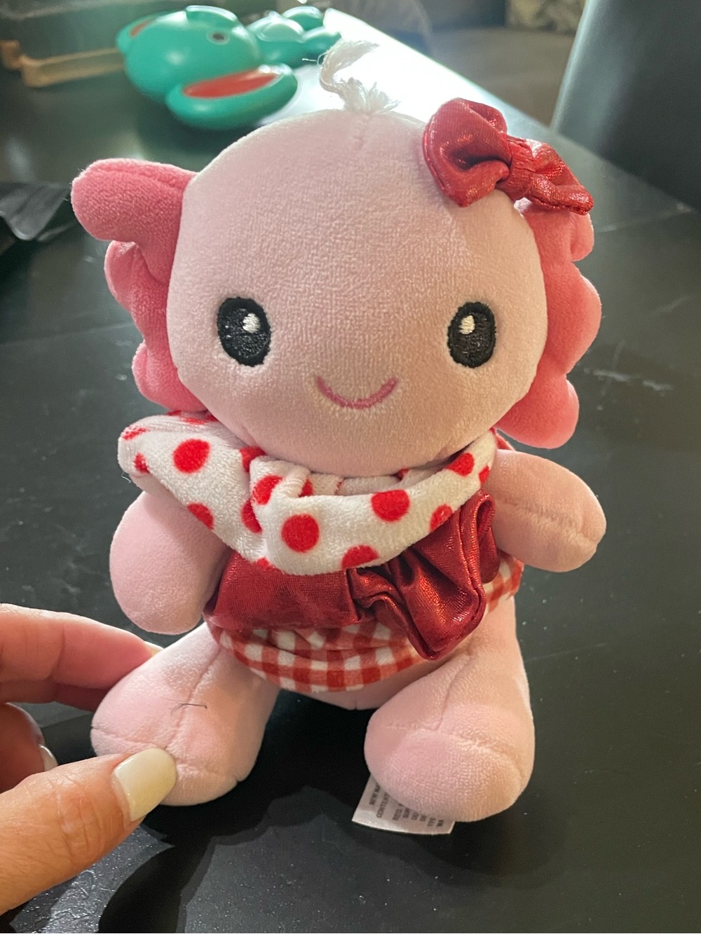 Fiesta Toy Scrunch Bunch Axolotl 6-inch plush pink w 3 hair scrunchies toy